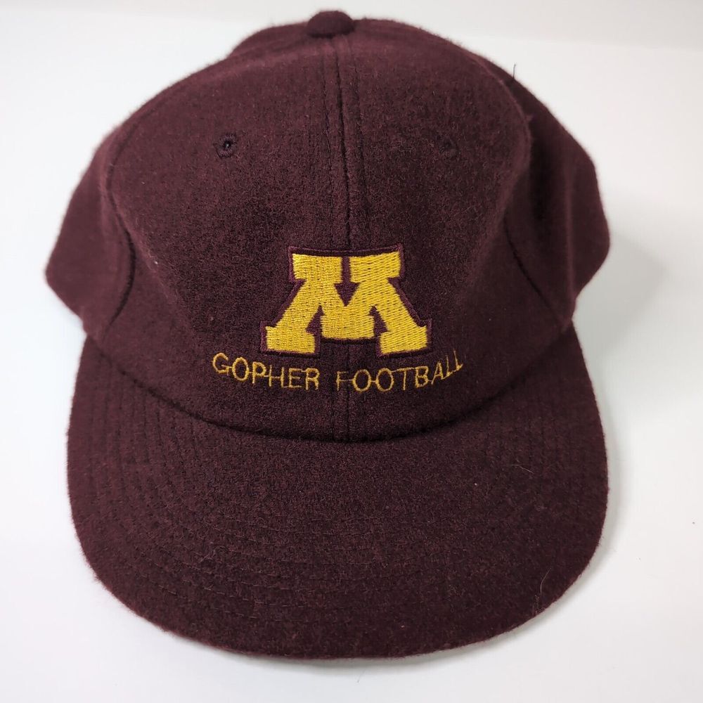 Minnesota Golden Gophers Football Leather Strapback Hat Acrylic Wool‎
